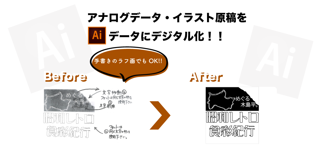 ハイブリッジサービスが提供するイラストトレースサービス デジガエル